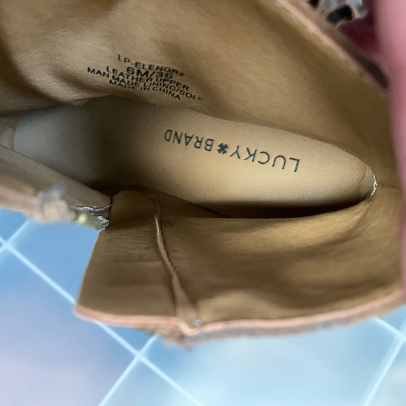 Blowout Sale!  Through August! Lucky Brand Elenor Embroidered Suede Block Boots - Picture 3 of 4